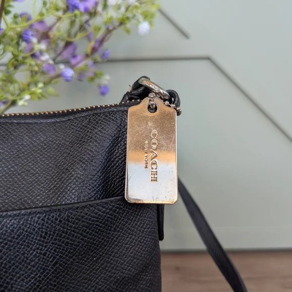 Coach Black Leather Crossbody with Gold-Tone Hardware - Picture 4 of 11